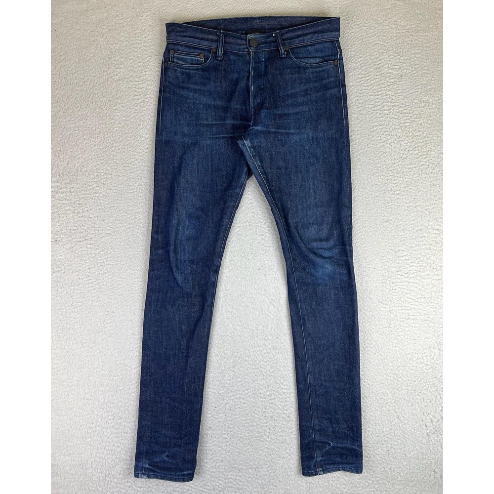 John Elliott Jeans Mens 29x34 Blue Slim Skinny Stretch Denim Dark Wash Japan